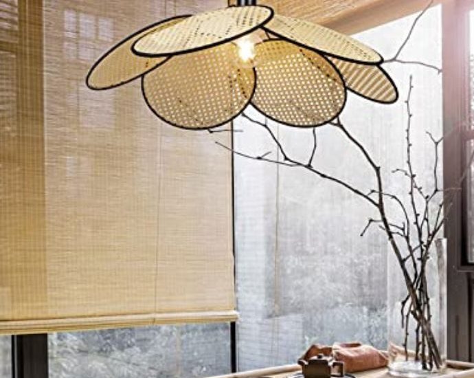 large rattan light fixtures nautral home decor